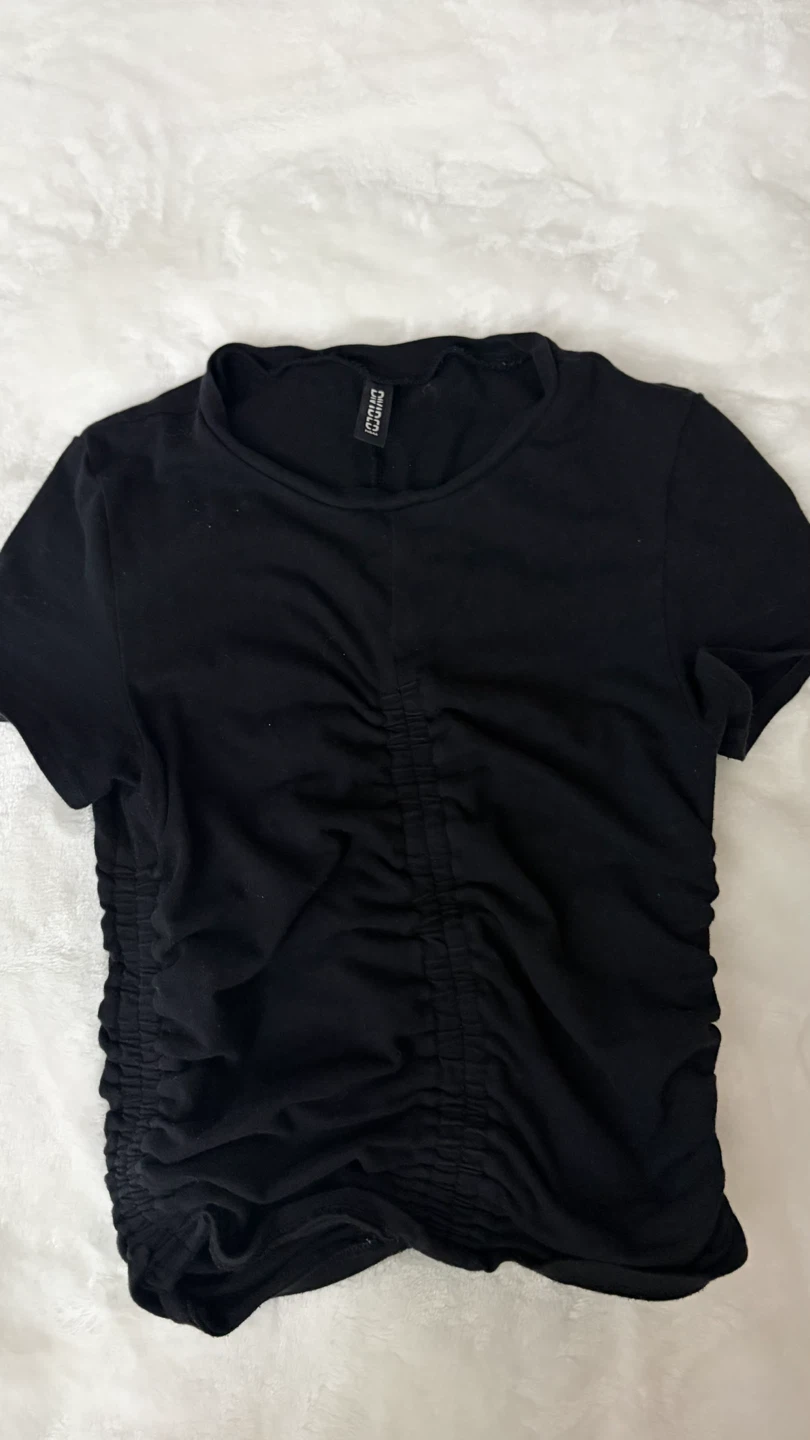 Divided by H&M Black Ruched T-Shirt