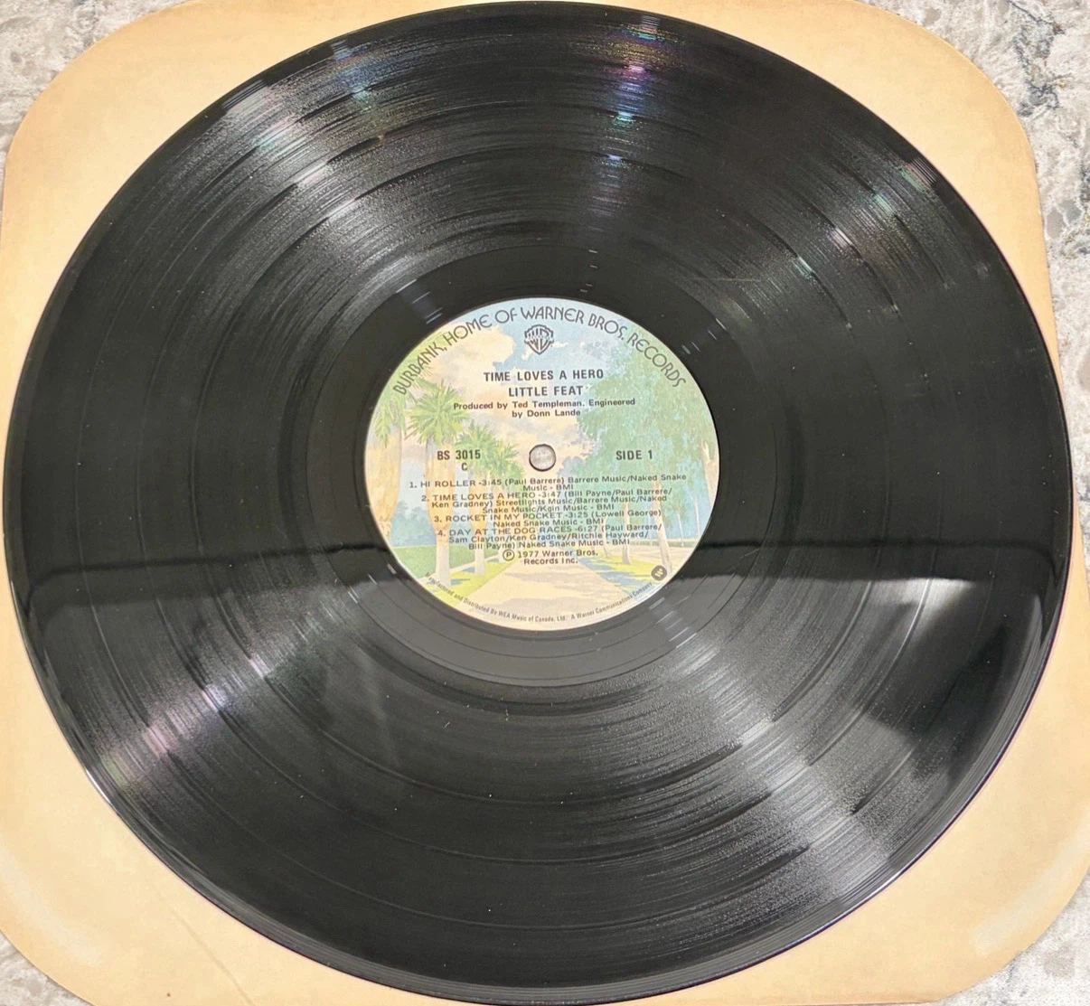 Little Feat Time Loves a Hero 1977 🇨🇦 Pressing Record (BS 3015) - photo 3