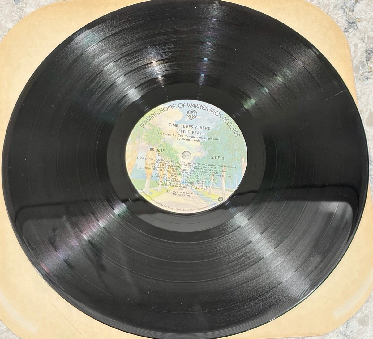 Little Feat Time Loves a Hero 1977 🇨🇦 Pressing Record (BS 3015) - photo 4