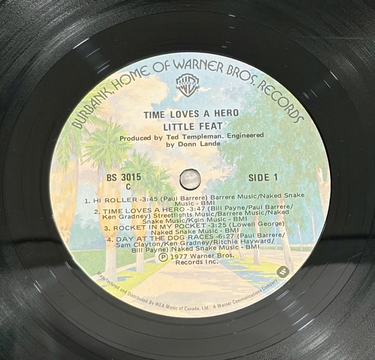 Little Feat Time Loves a Hero 1977 🇨🇦 Pressing Record (BS 3015) - photo 5