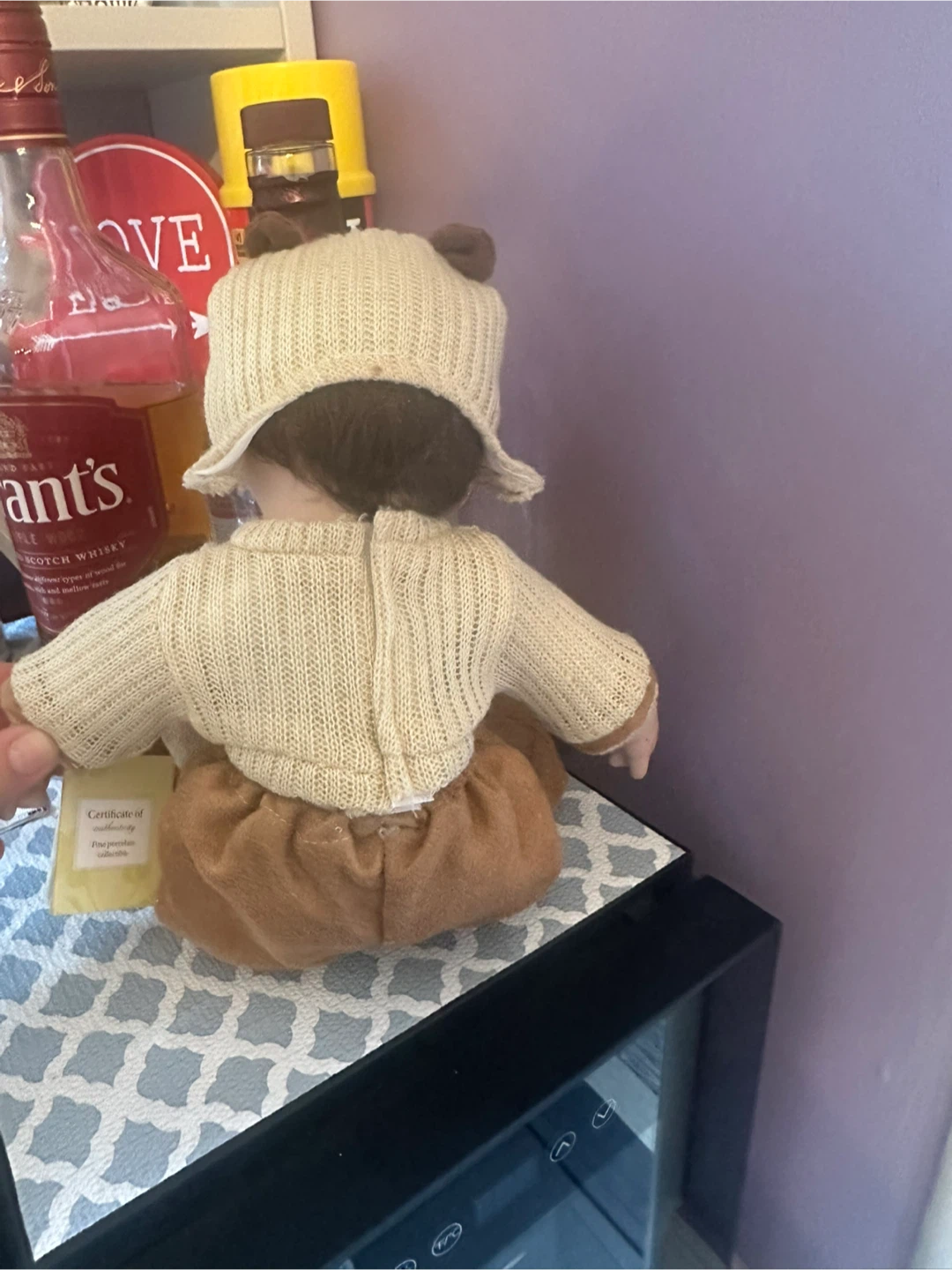 Porcelain Collectible Doll with Teddy Bear Sweater - photo 2