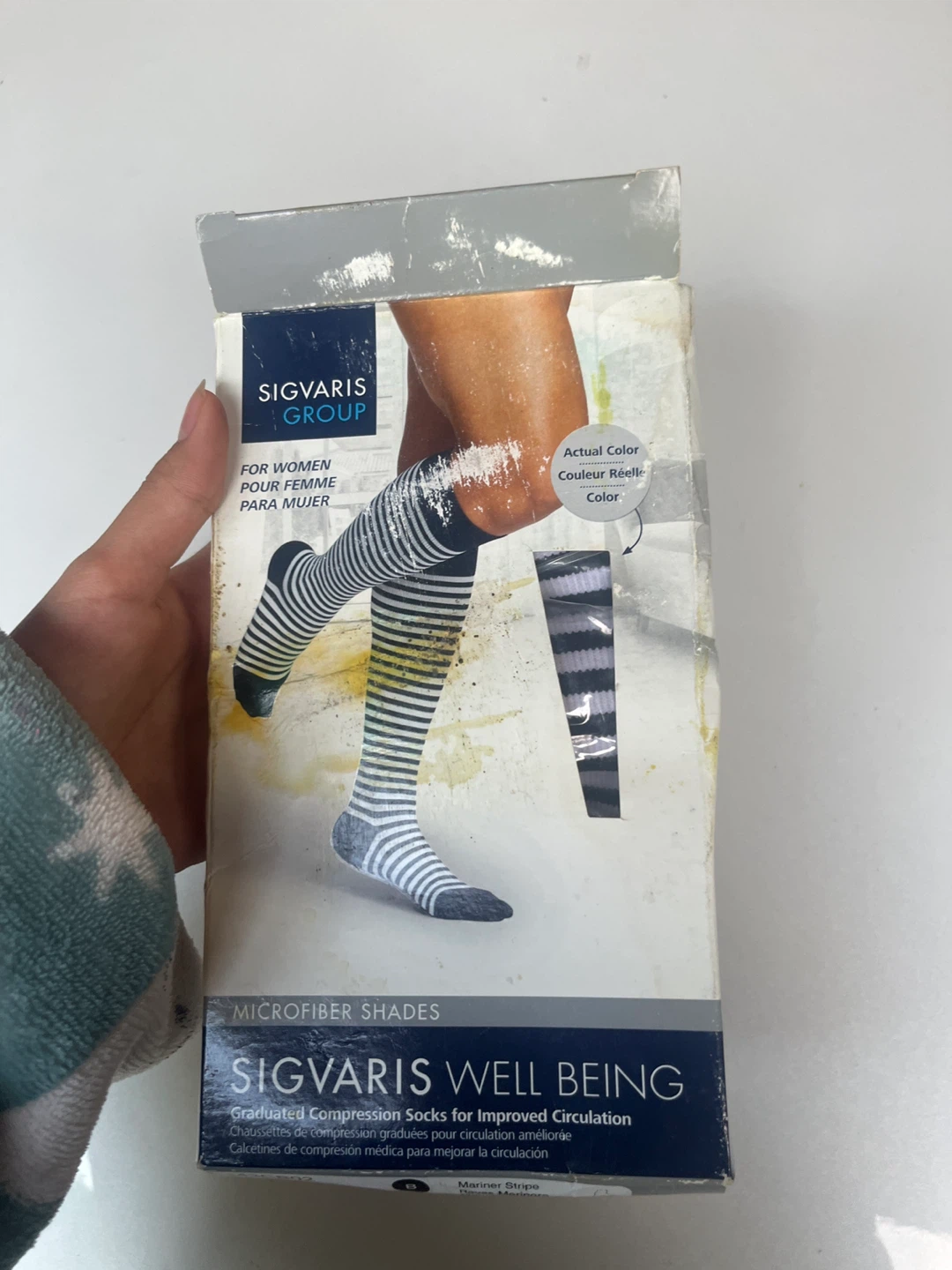 Sigvaris Well Being Graduated Compression Socks Mariner Stripe - photo 2