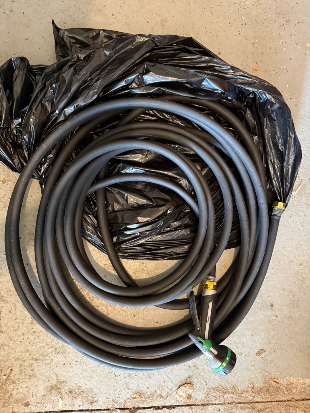 Heavy-Duty 50 ft Rubber Garden Hose with Vigoro Spray Nozzle