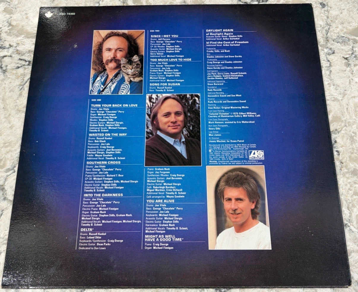 Crosby, Stills & Nash Daylight Again 1982 🇨🇦 Record (XSD 19360) - photo 2