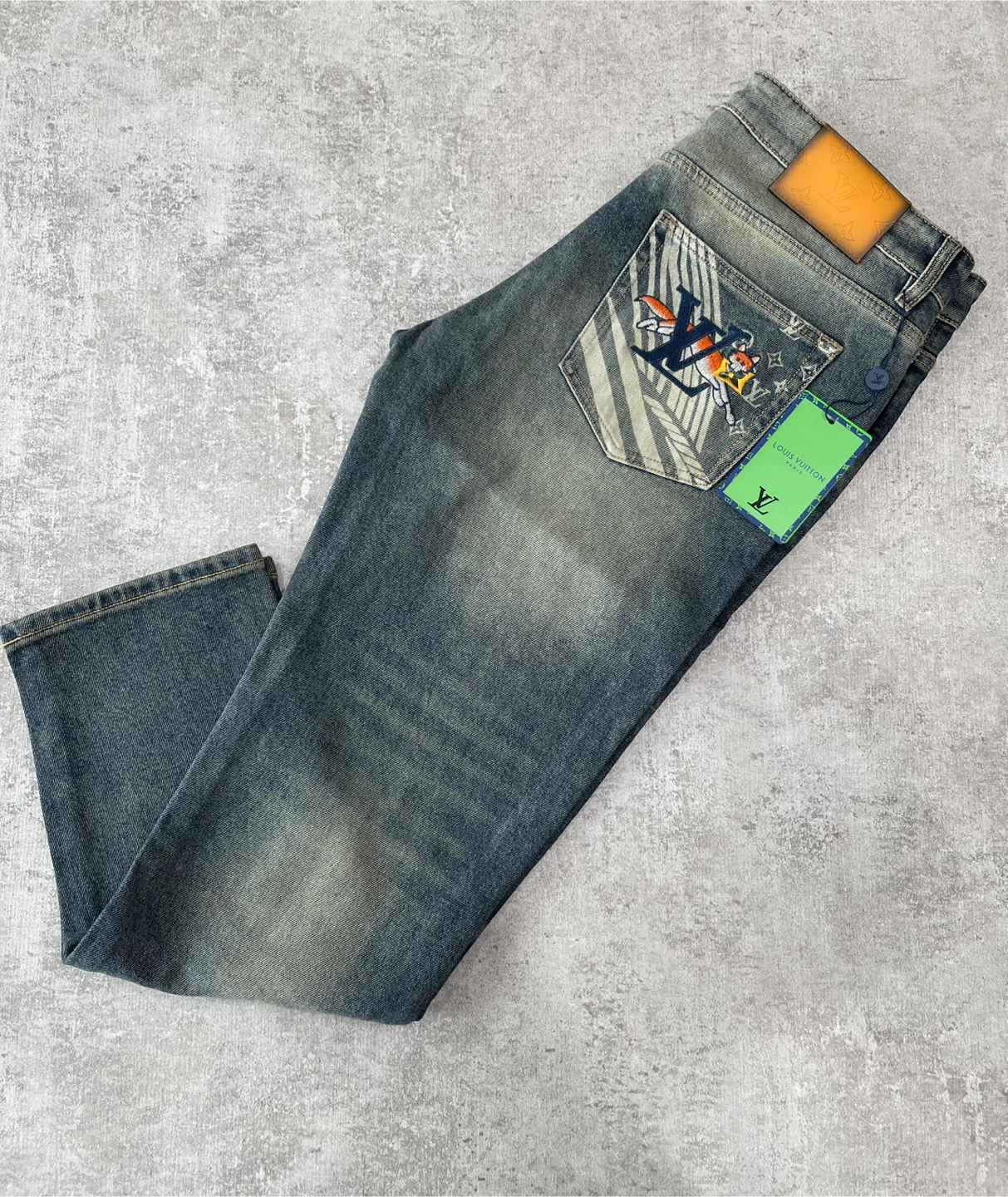 Louis Vuitton Fox Embroidered Denim Jeans - photo 2