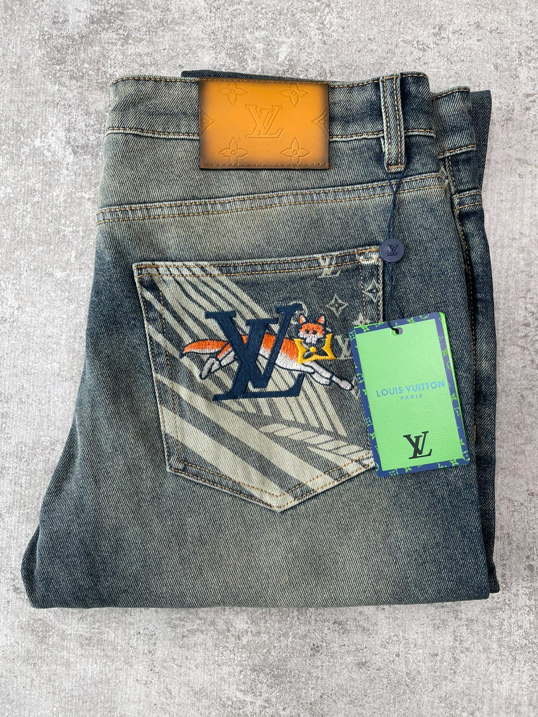 Louis Vuitton Fox Embroidered Denim Jeans - photo 3