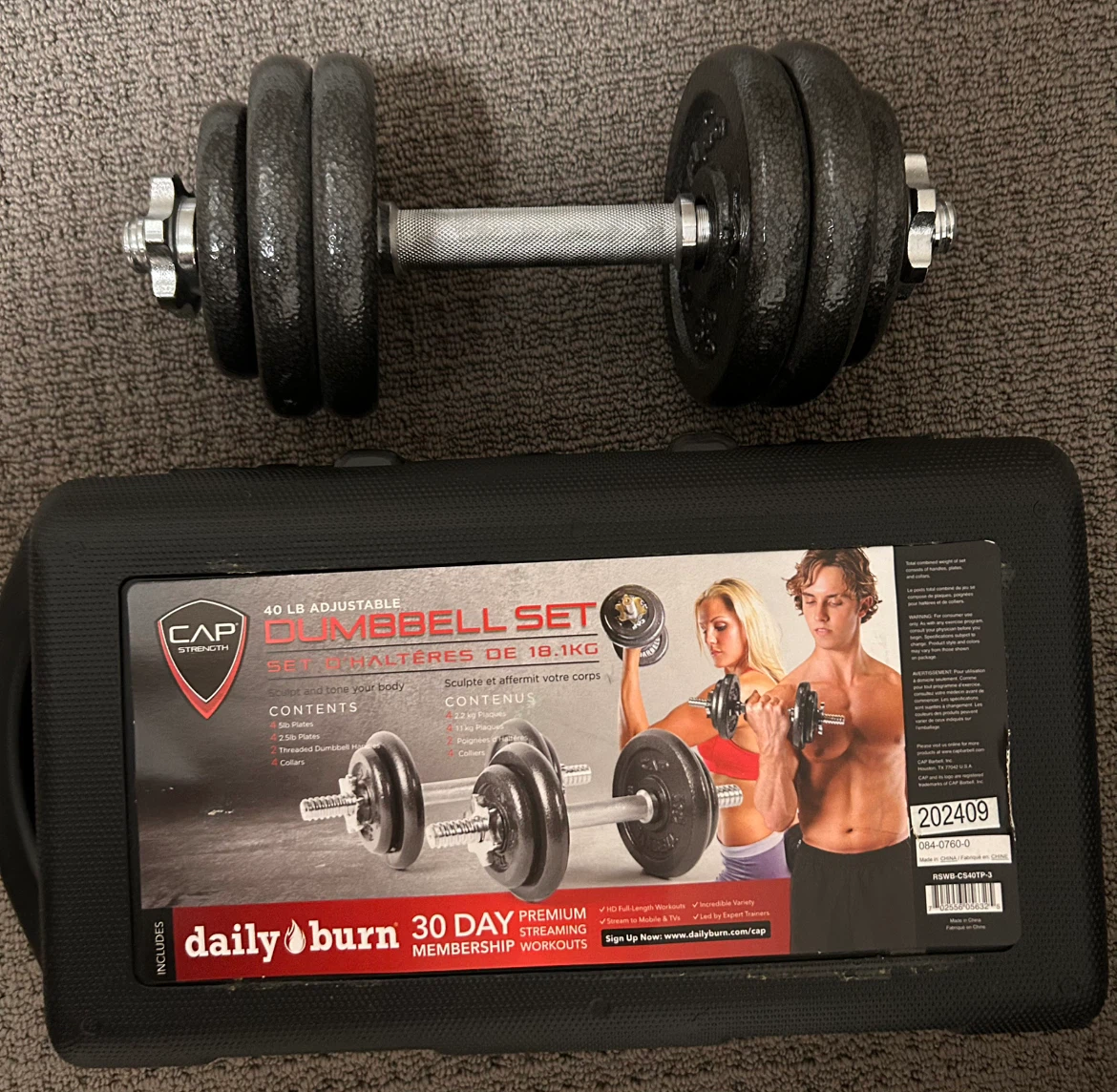CAP Strength 40 LB Adjustable Dumbbell Set