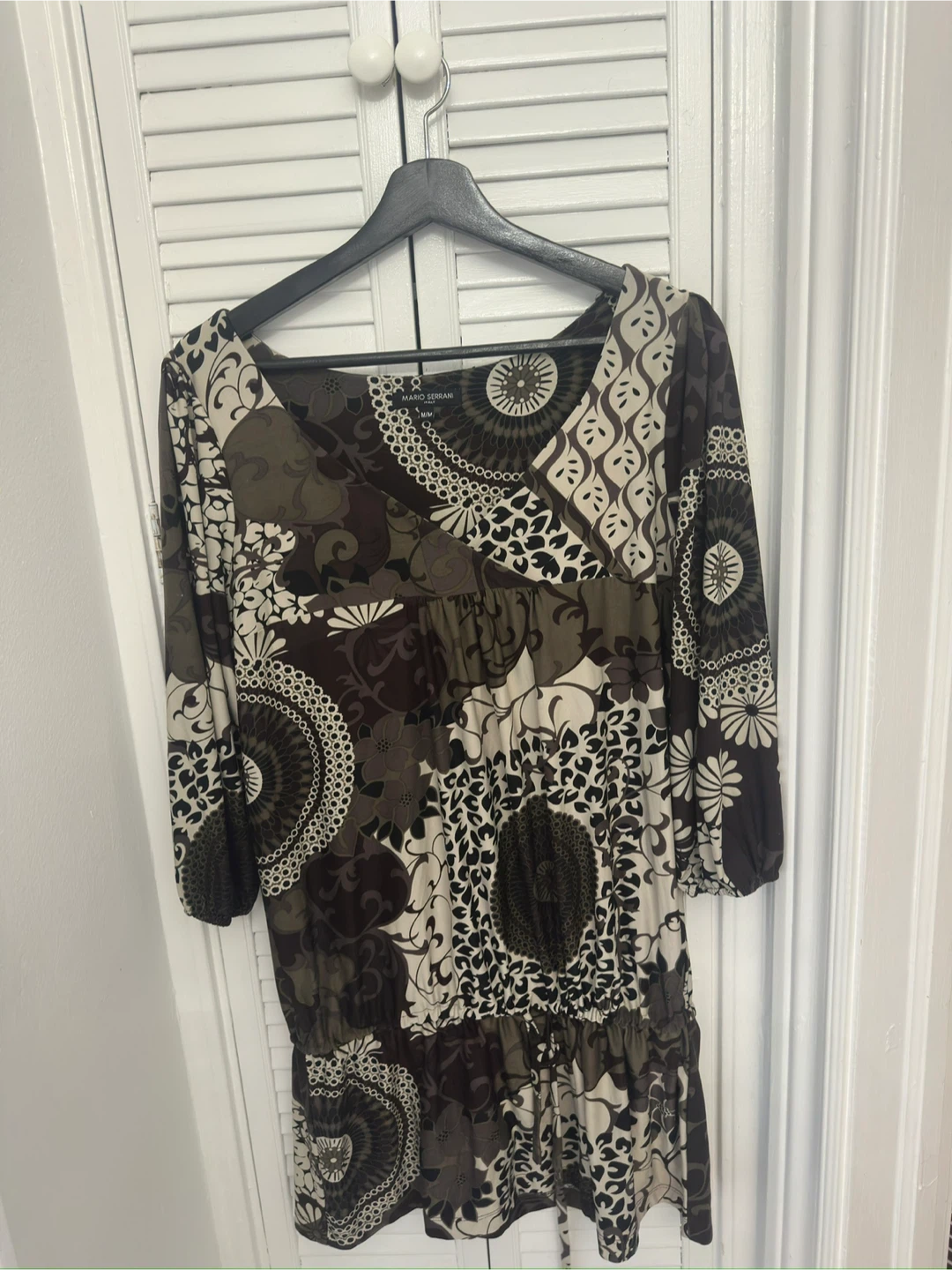 Mario Serrani Brown Patterned Dress