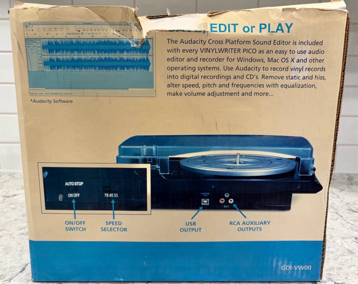 Grace Digital VinylWriter Pico USB Recordable Turntable GDI-VW00 - photo 2