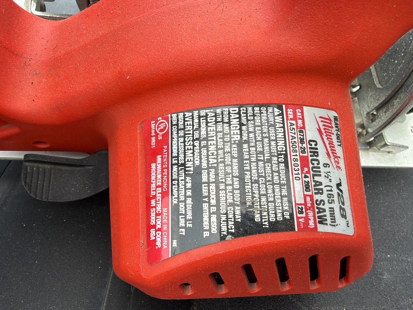Milwaukee V28 Circular Saw 6 1/2" - photo 2