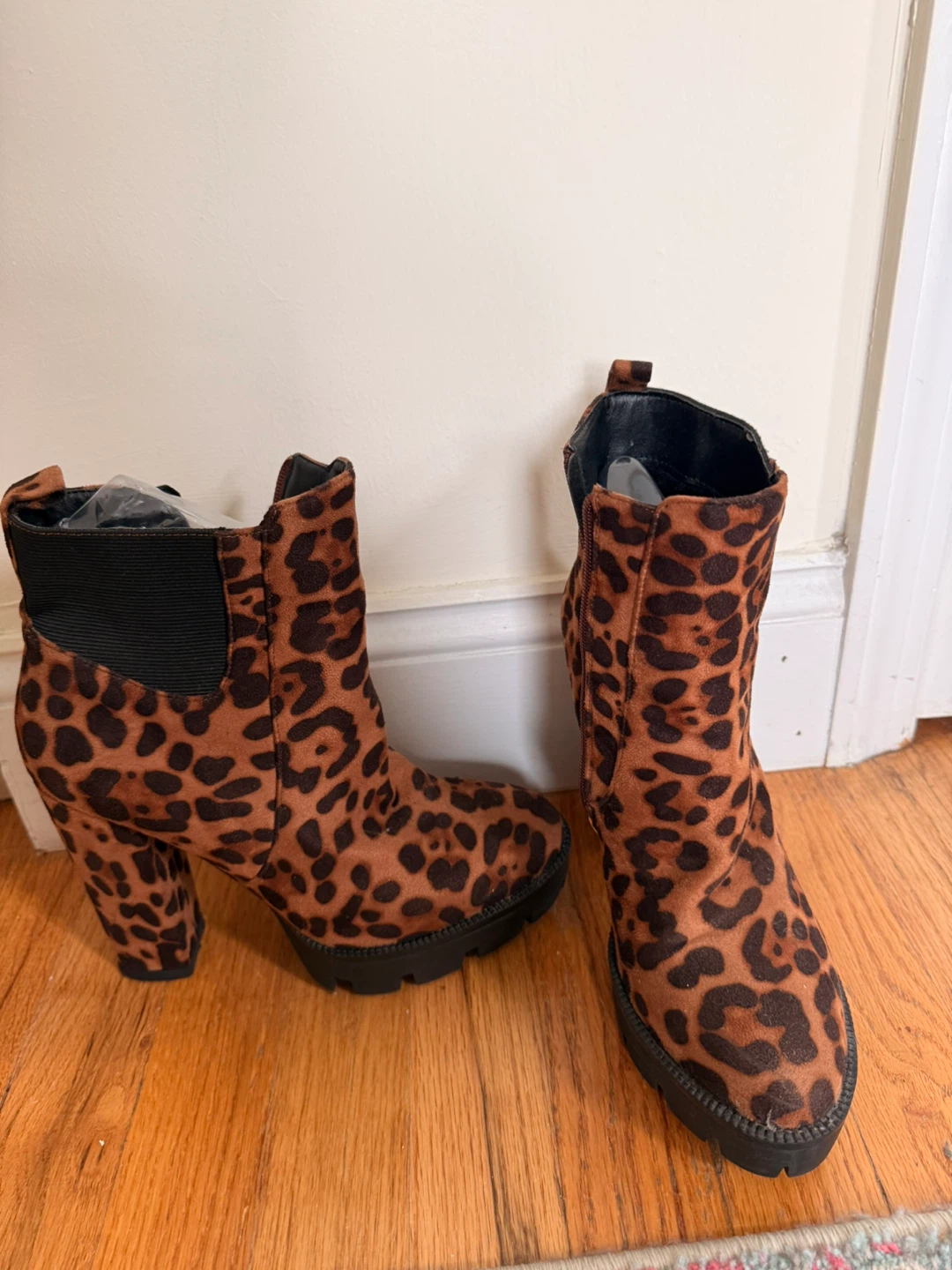 Leopard Print Platform Ankle Boots , Size: 8 - photo 4