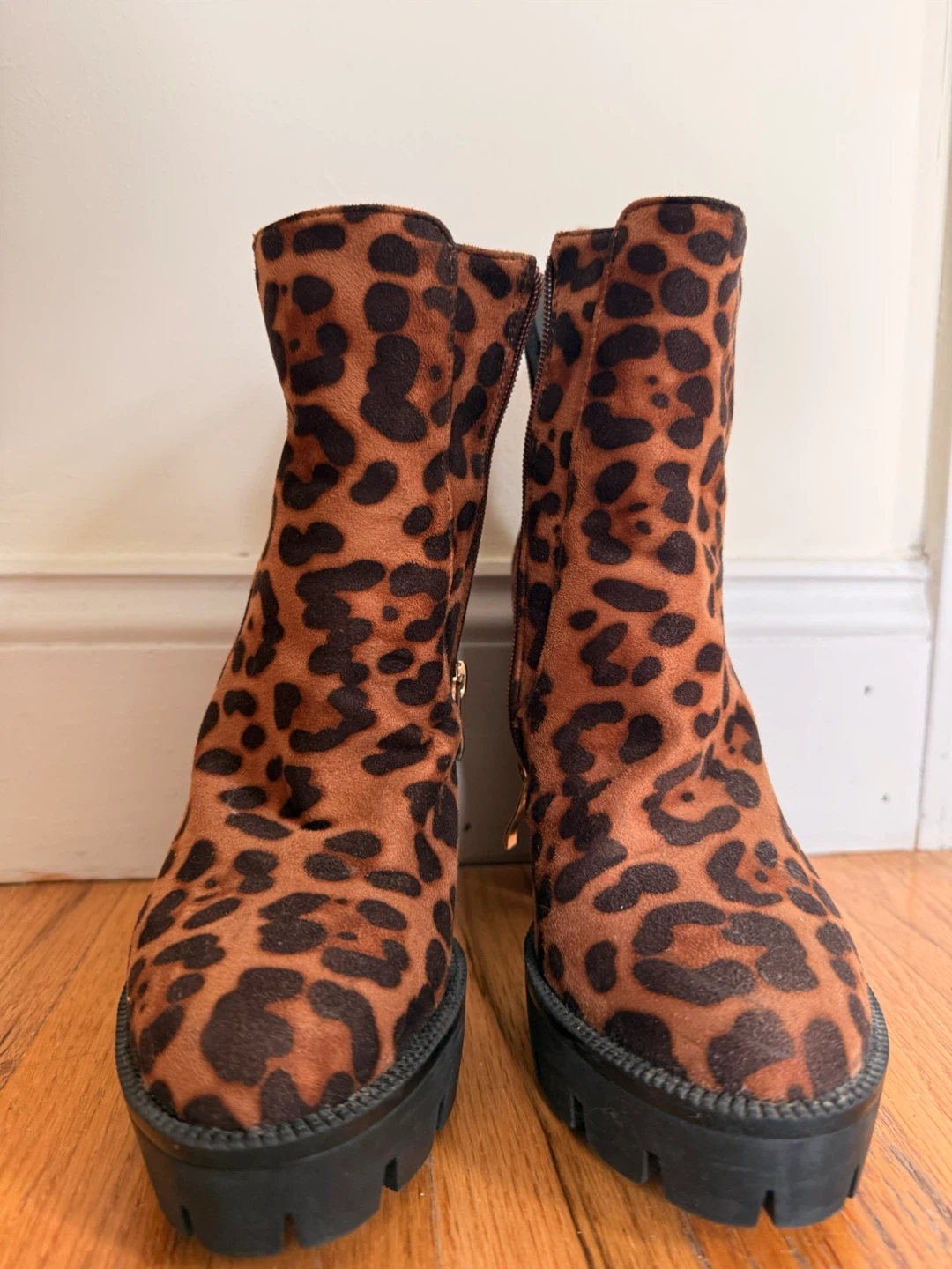 Leopard Print Platform Ankle Boots , Size: 8 - photo 5