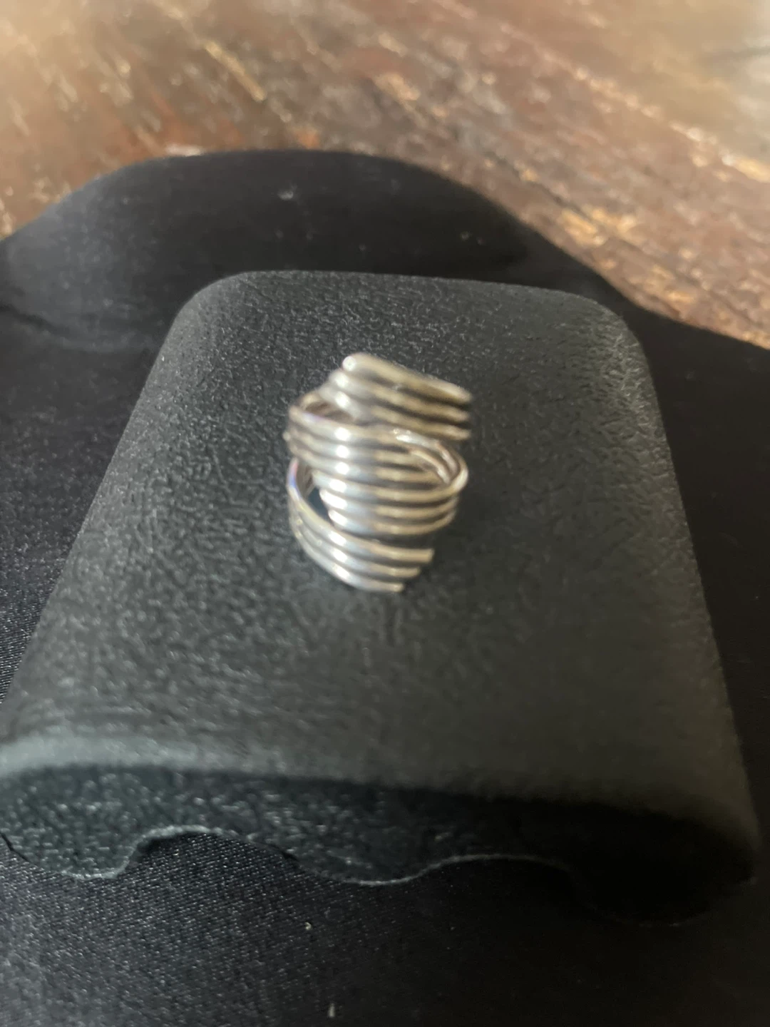 Silver Tone Spiral Wrap Ring Size 6