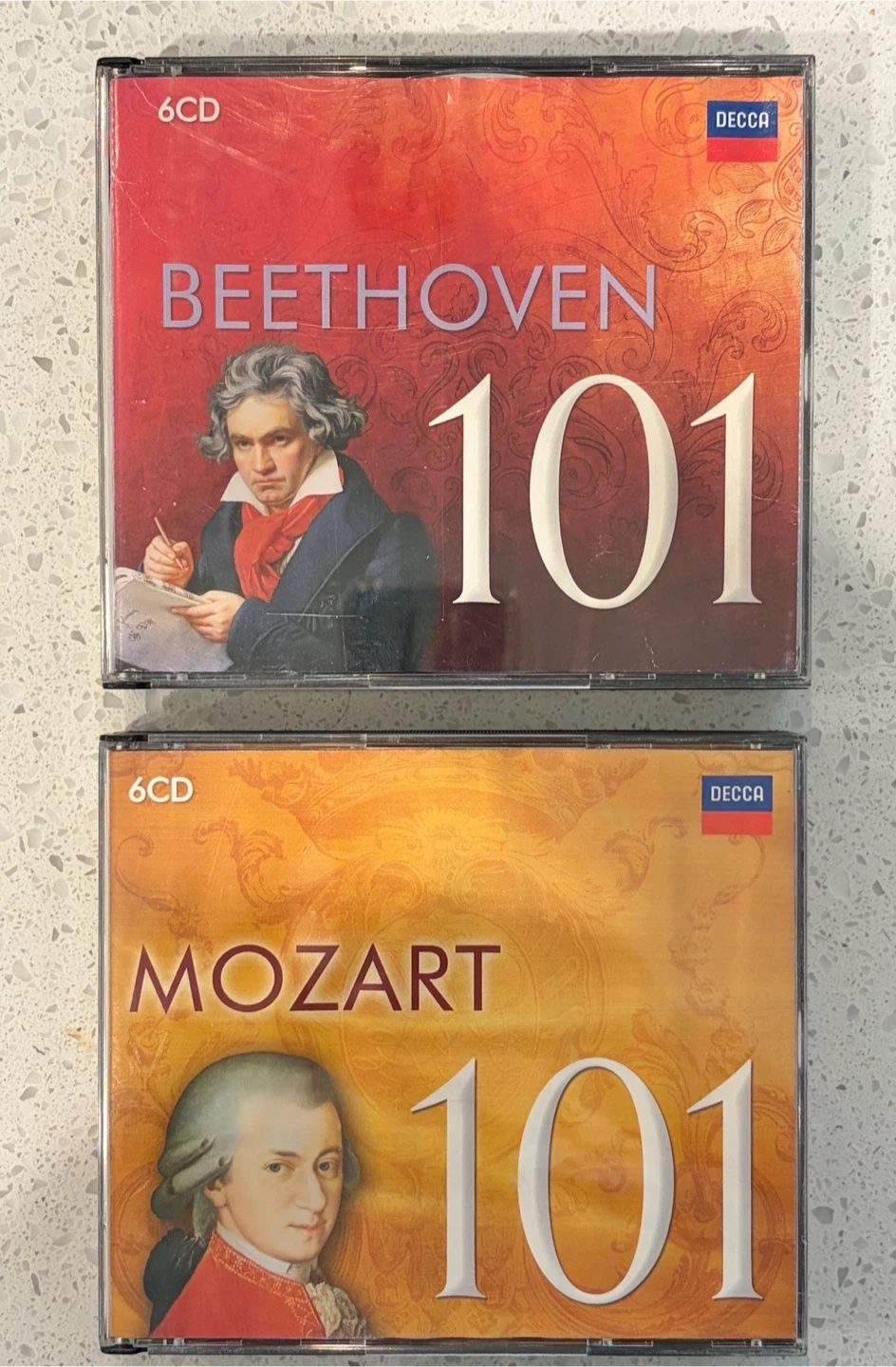 101 Beethoven + 101 Mozart (6 CDs each)($5 each)