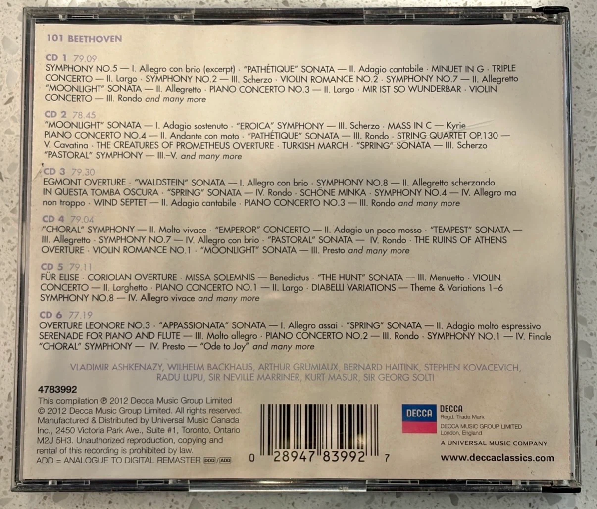 101 Beethoven + 101 Mozart (6 CDs each)($5 each) - photo 3