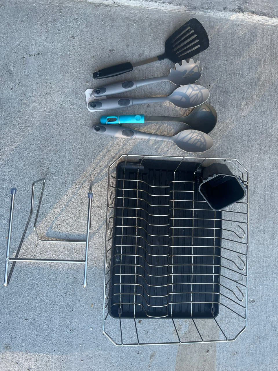 Kitchen Utensils, Dish Rack, and Bowls