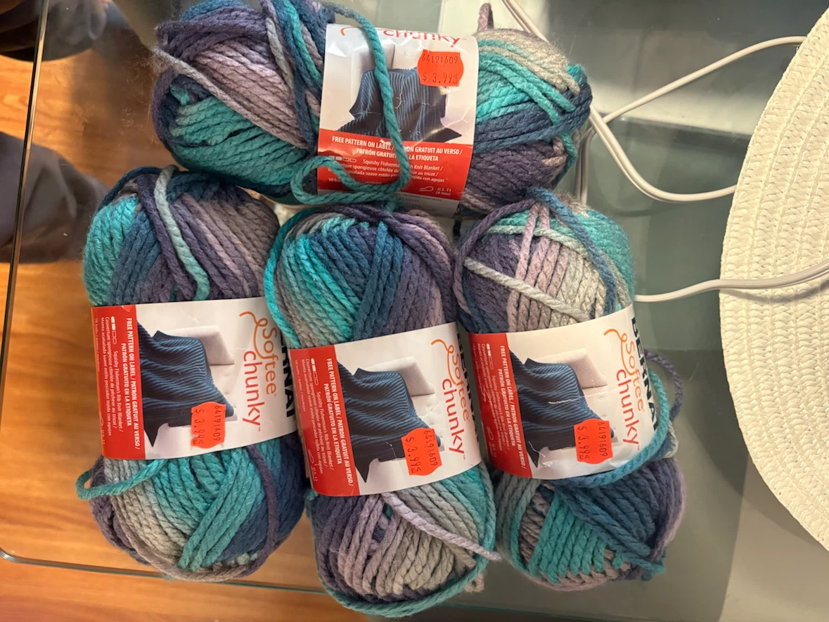 5 Balls of Bernat Softee Chunky Yarn