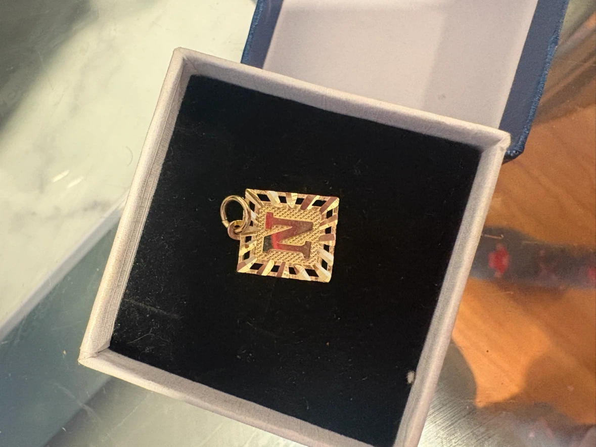 Gold Initial N Charm Pendant