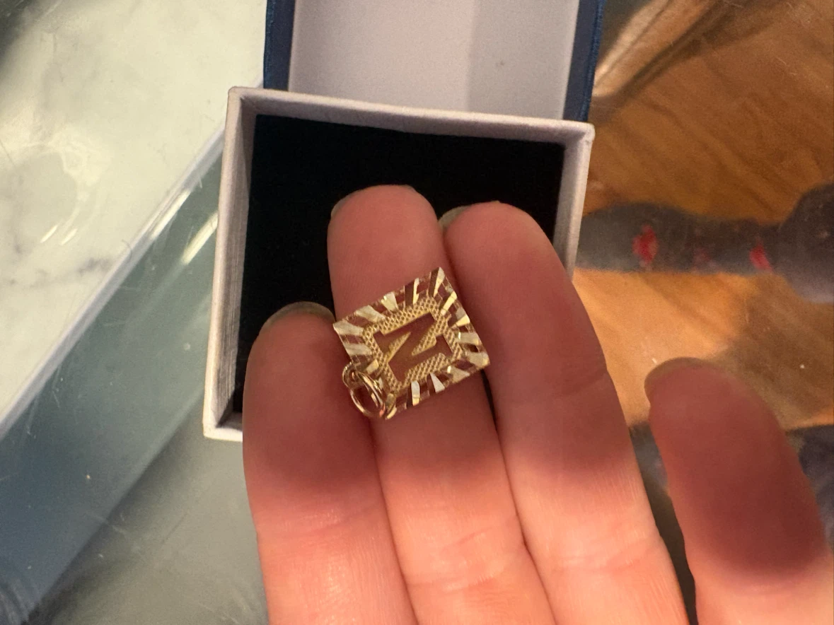 Gold Initial N Charm Pendant - photo 2