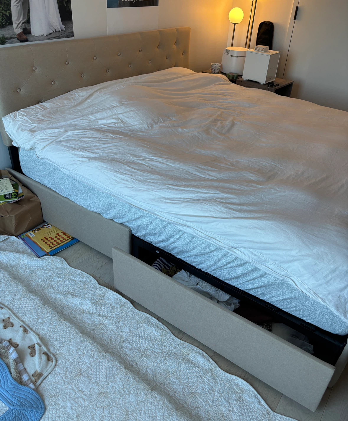 King size Bed Frame with Storage Drawers - photo 2