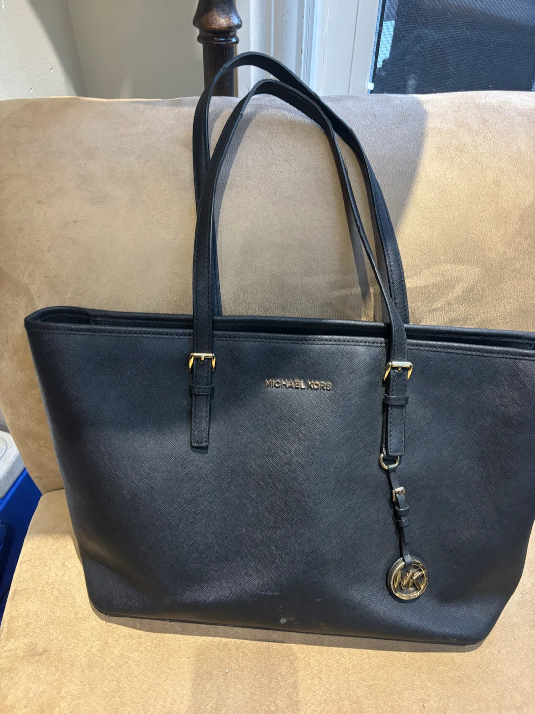 Michael Kors Jet Set Travel Black Tote Bag
