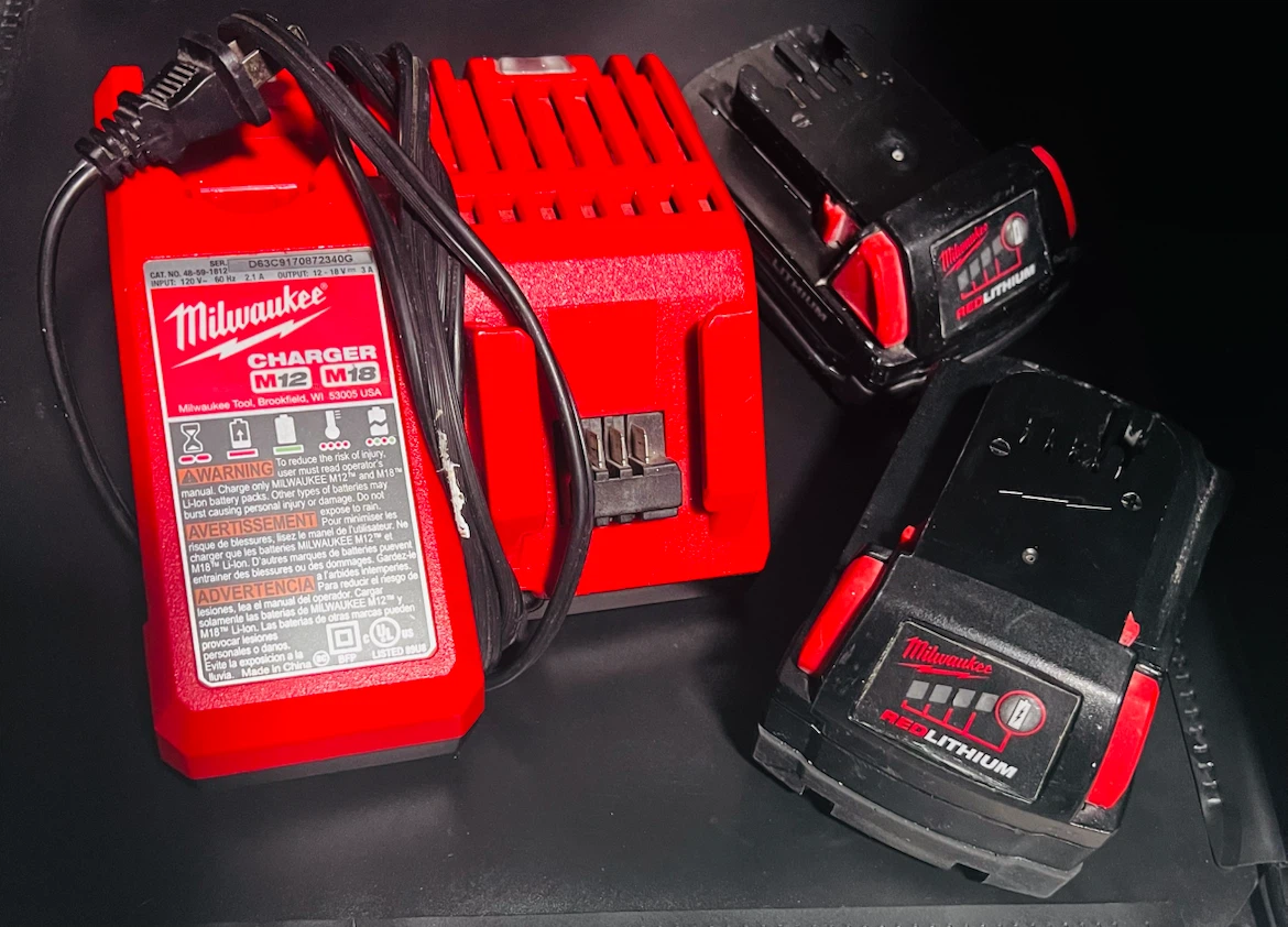 Milwaukee M12 & M18 Charger With 2 Batteries