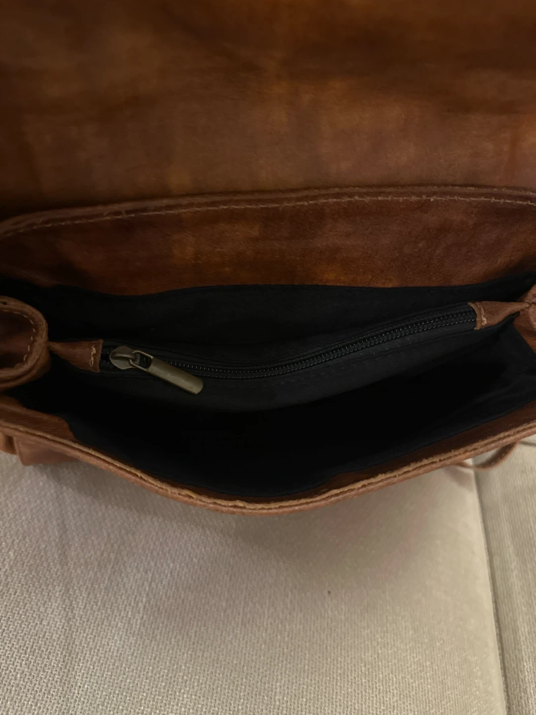 Vintage Style Brown Faux Leather Satchel - photo 3