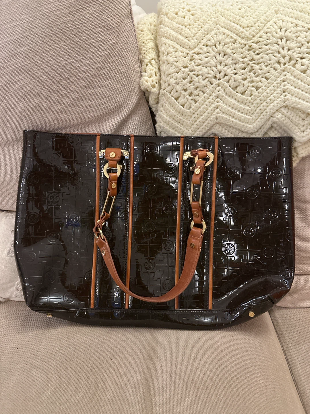 Tory Burch Patent Leather Tote