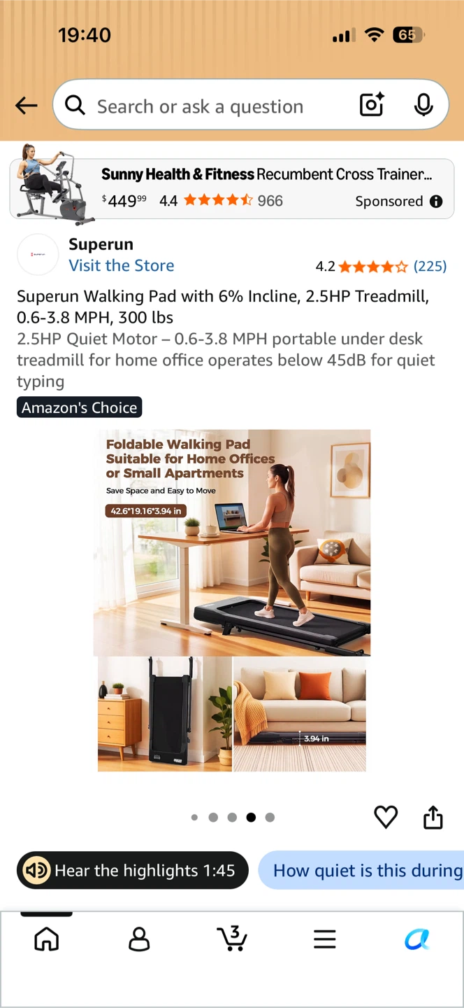 Superun Walking Pad Treadmill 2.5HP - photo 2