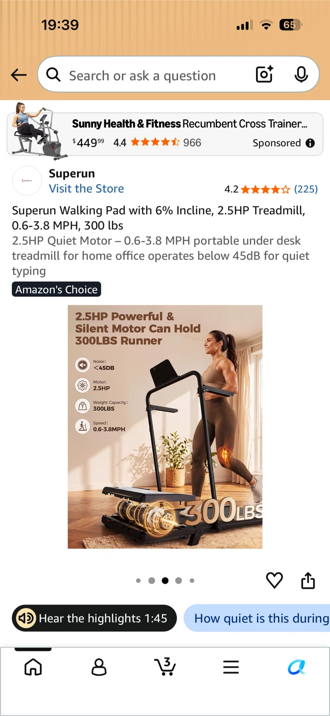Superun Walking Pad Treadmill 2.5HP - photo 3