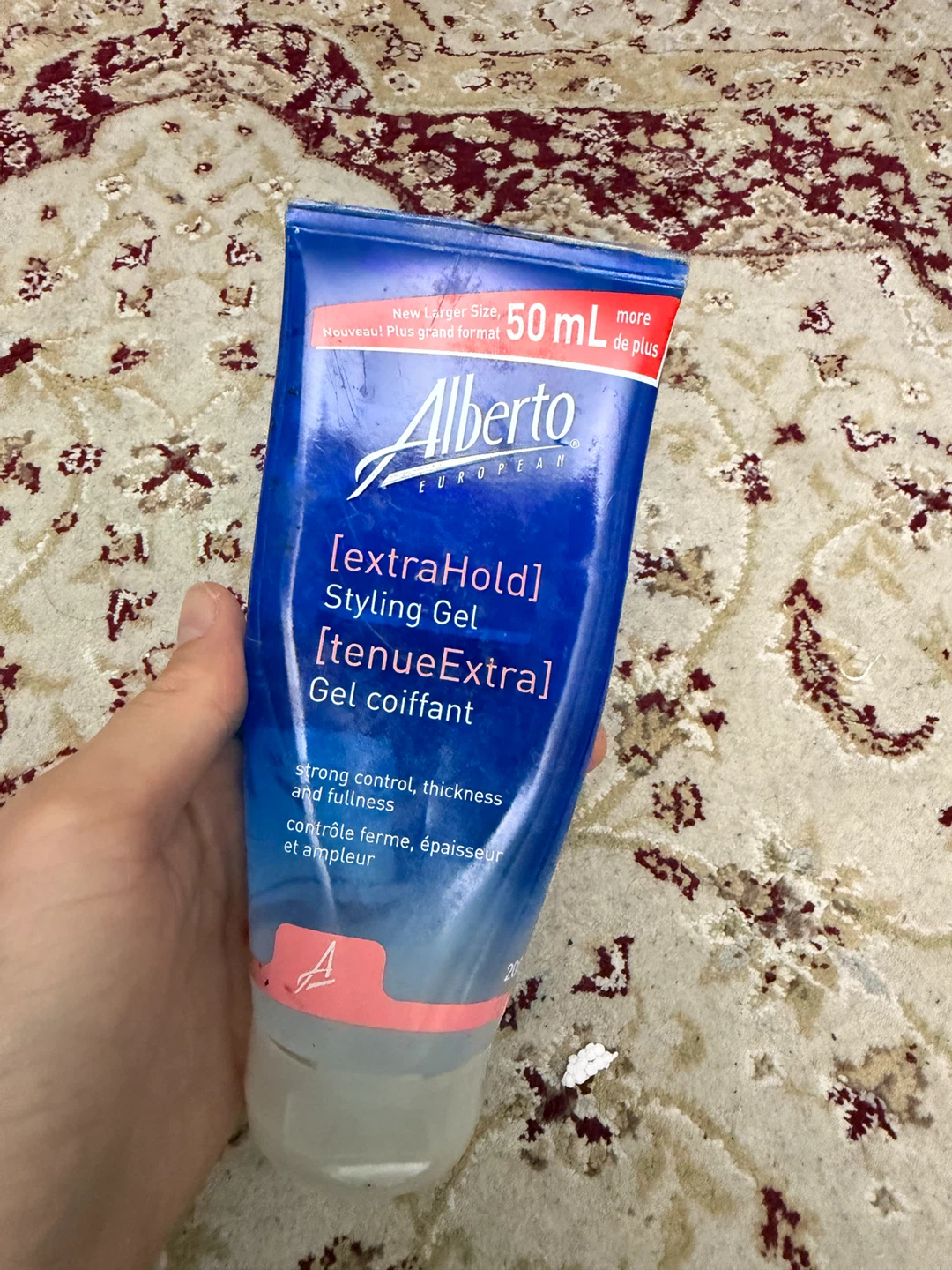 Alberto European Extra Hold Styling Gel opened 1/3 left