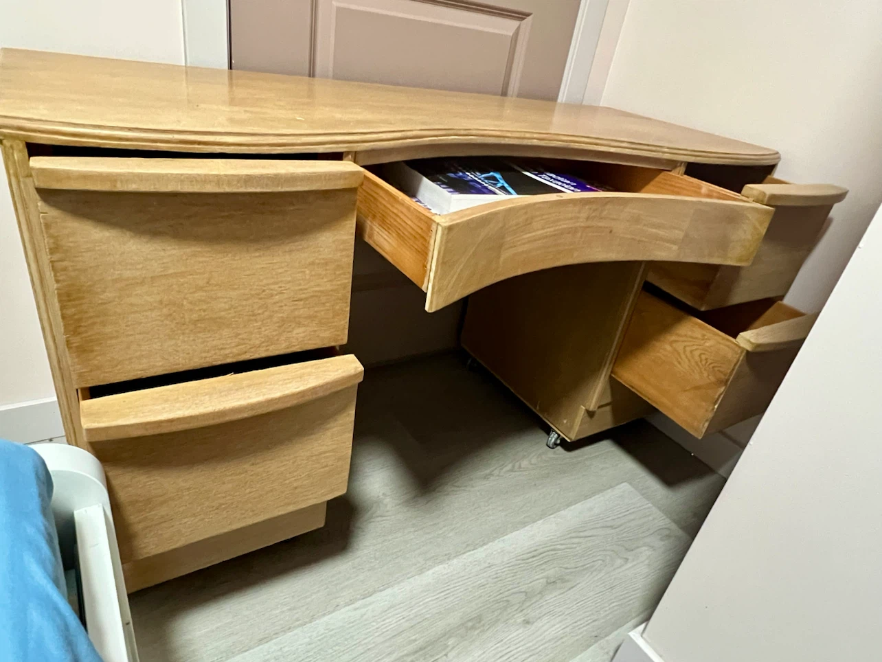 Wooden Desk with Drawers - photo 2