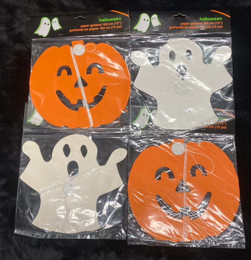 Halloween Paper Garlands Bundle (4 Packs) – New in Package