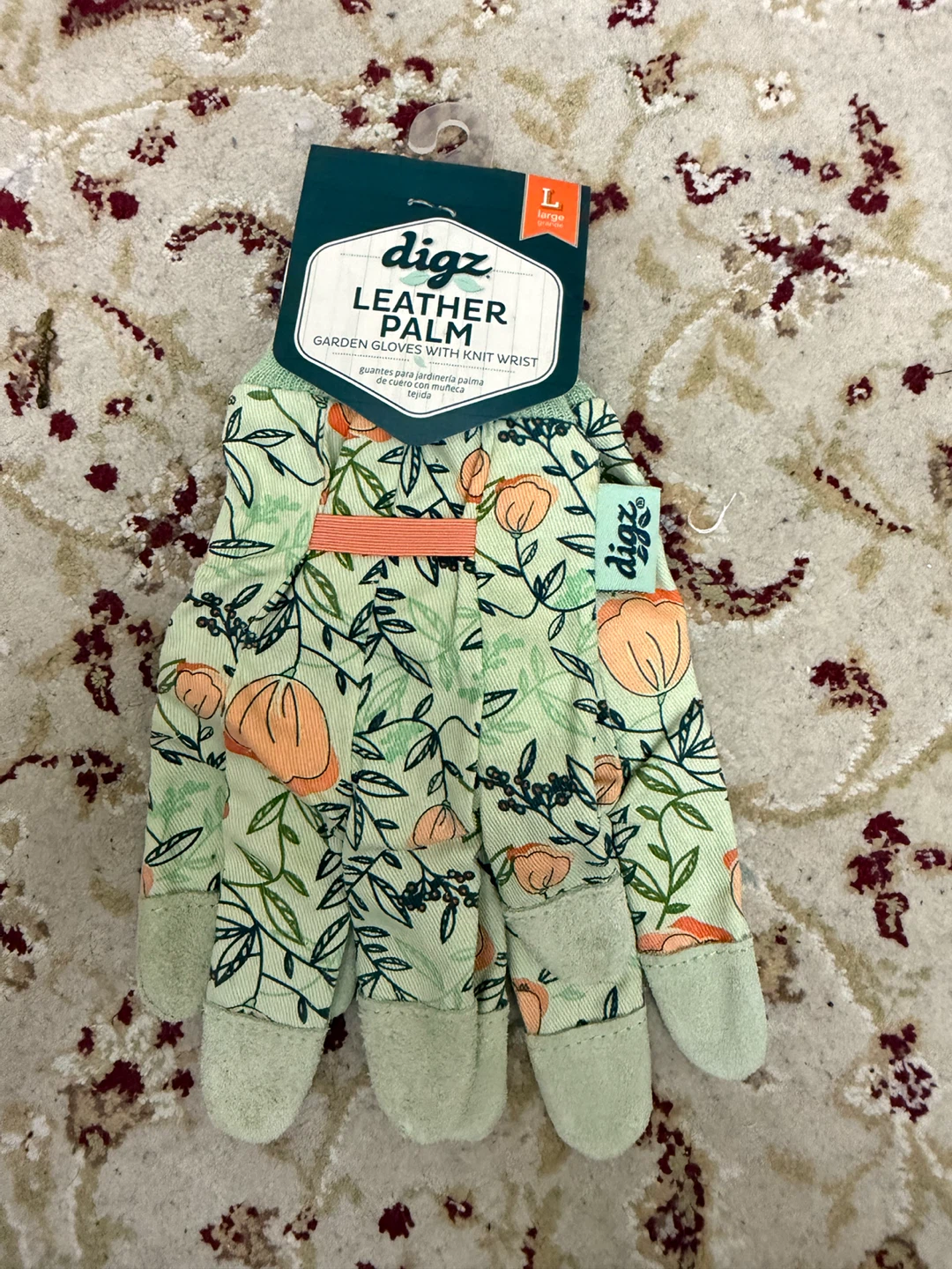 Digz Leather Palm Garden Gloves - Large