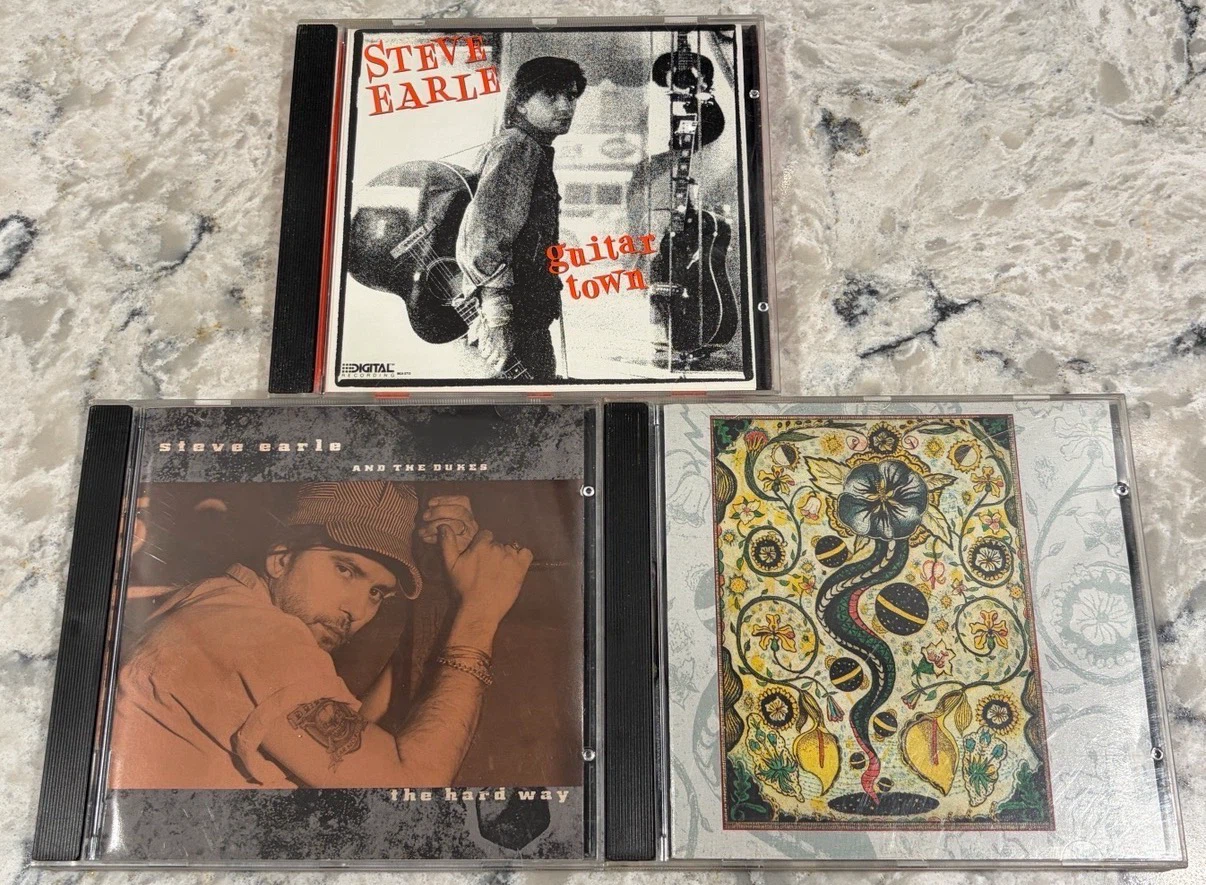 Steve Earle CD Lot: Guitar Town, The Hard Way, I Feel Alright