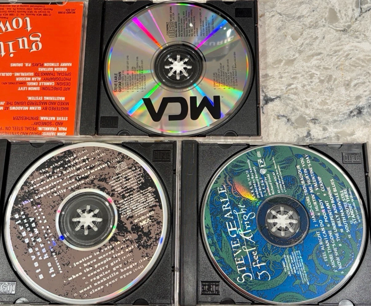 Steve Earle CD Lot: Guitar Town, The Hard Way, I Feel Alright - photo 3