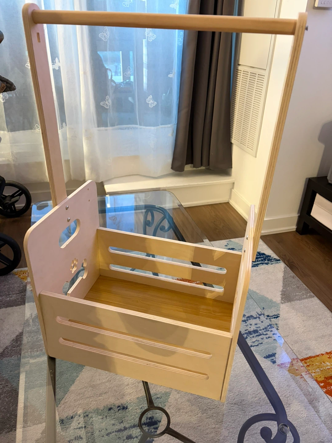 Wooden Pet Toy Storage Crate with Handle