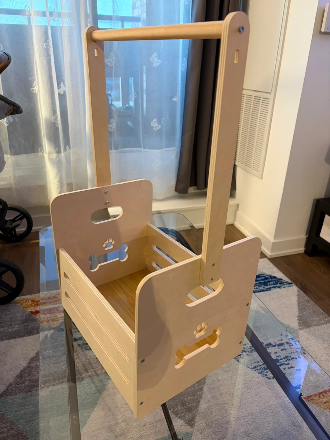 Wooden Pet Toy Storage Crate with Handle - photo 2