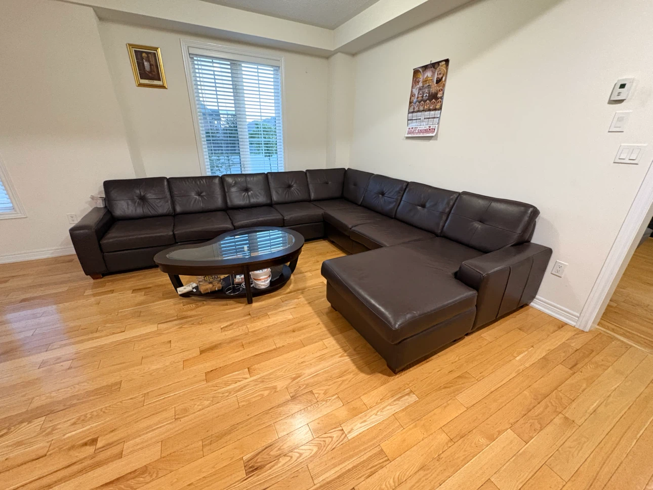 8-Seater Brown Sofa Set + Coffee Table