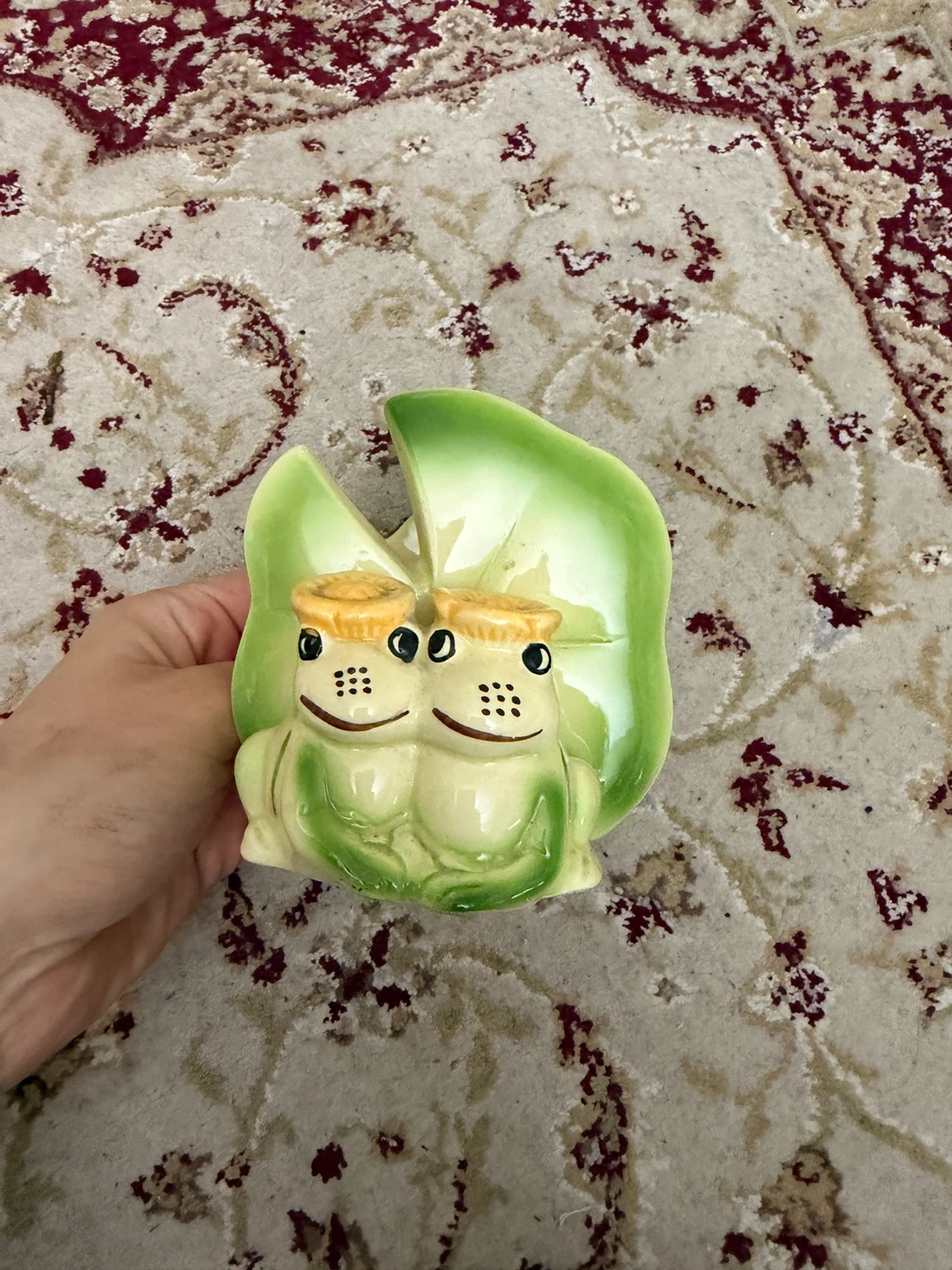 Ceramic Frog Figurine / napkin holder