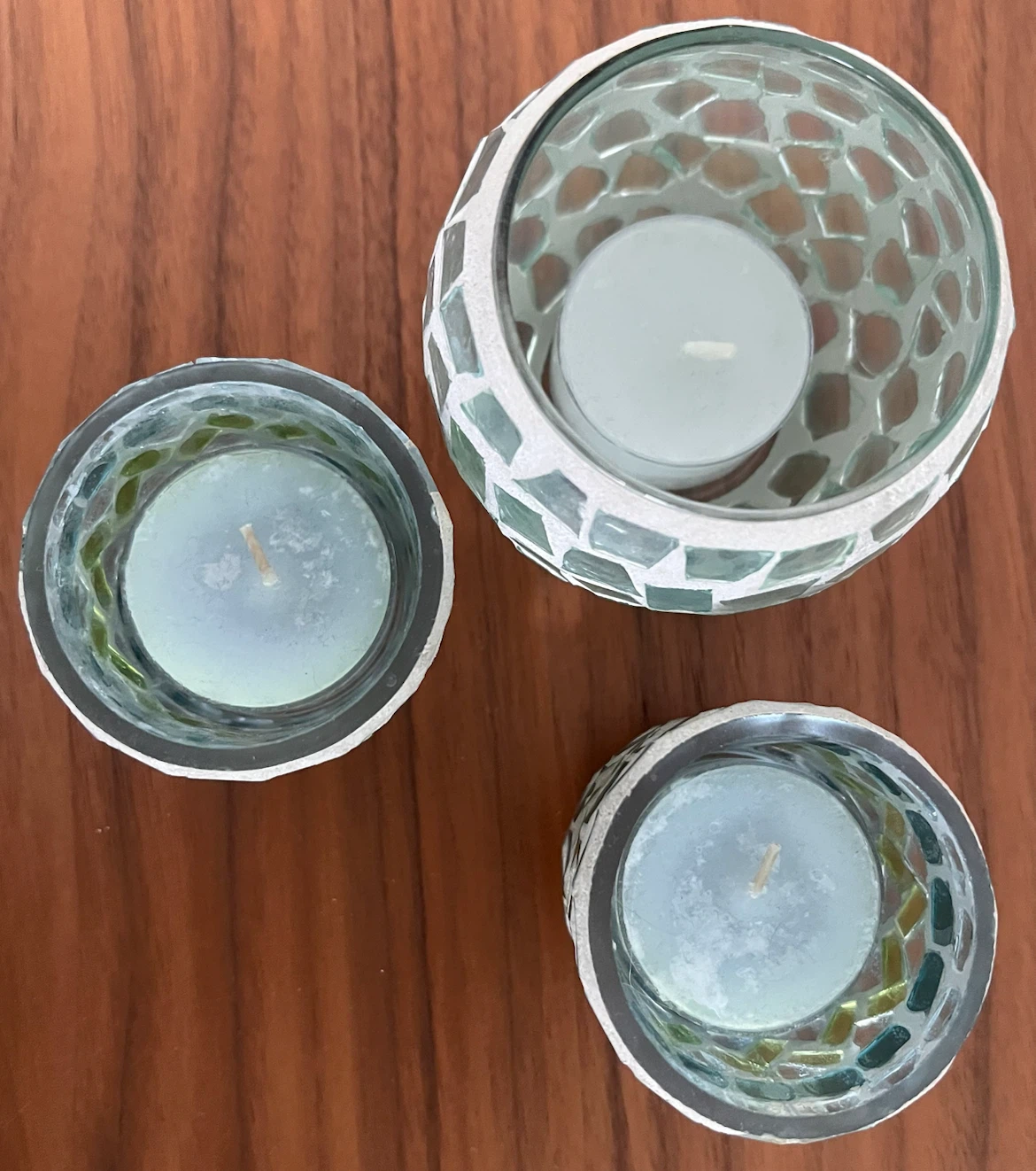 Set of 3 Mosaic Glass Candle Holders - photo 2