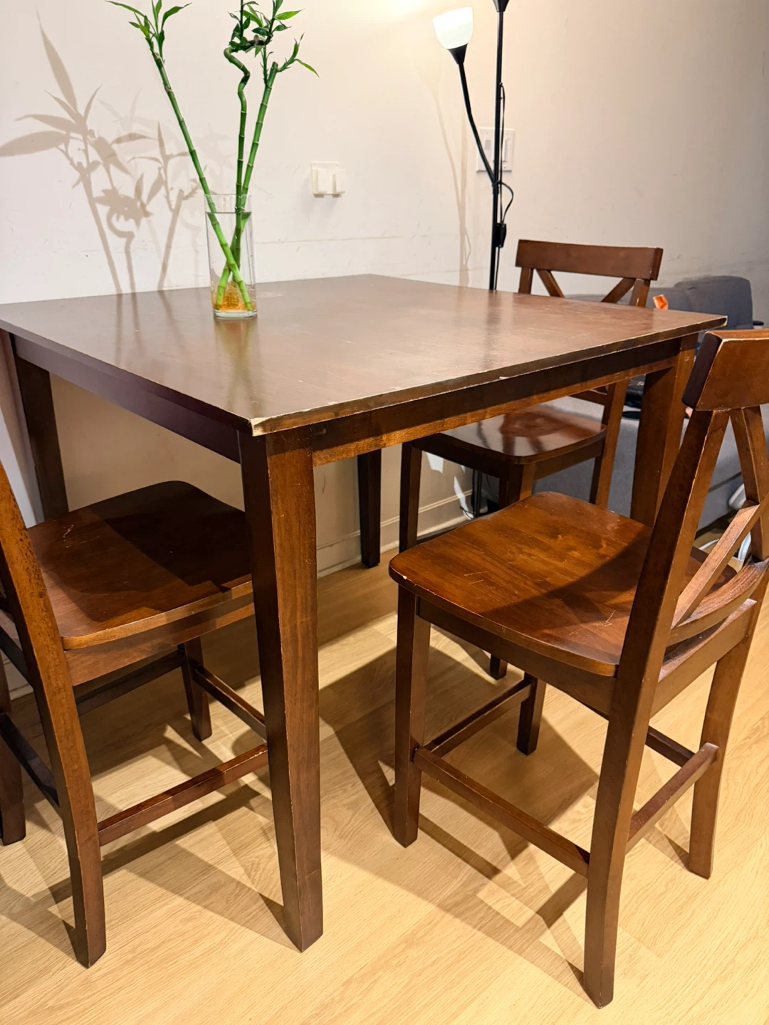 Dark Wood Dining Table and 3 Chairs - photo 2