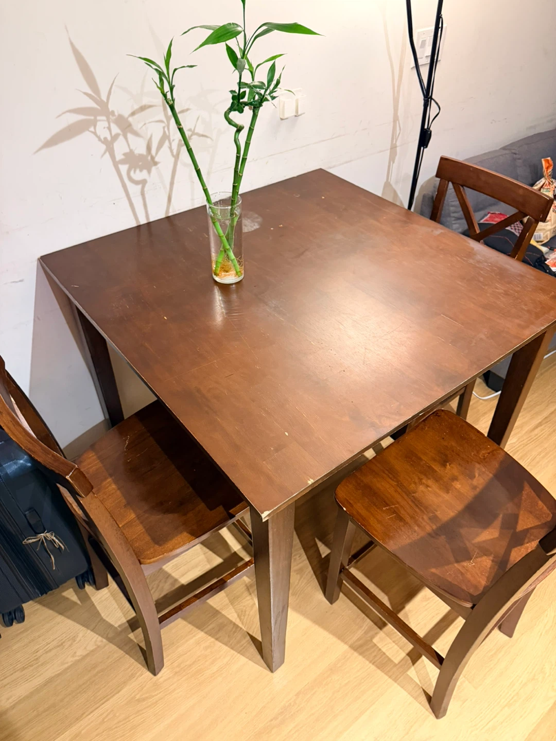 Dark Wood Dining Table and 3 Chairs - photo 5