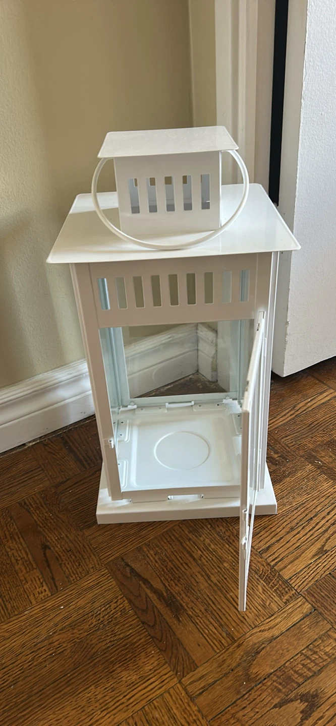 19” IKEA Borrby White Candle Lantern - photo 2