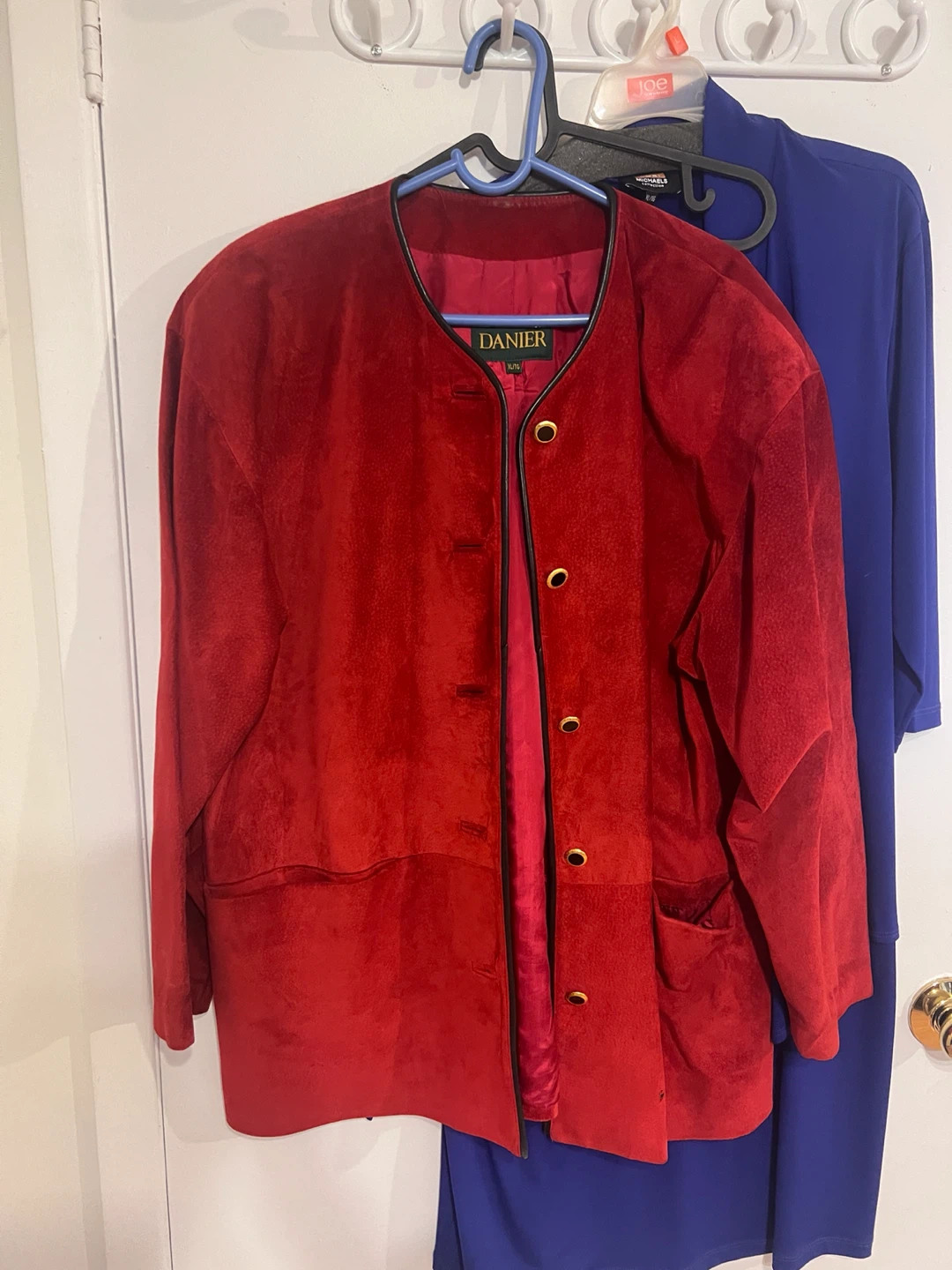 Danier Red Suede Leather Jacket