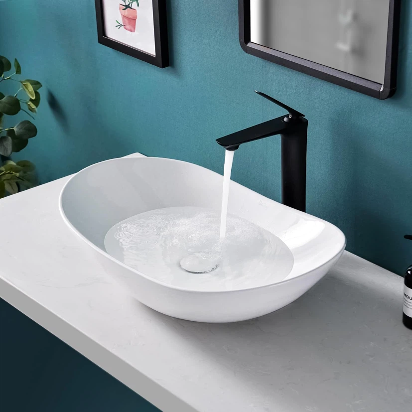 Davivy Large Oval Vessel Sink with Pop Up Drain - photo 2
