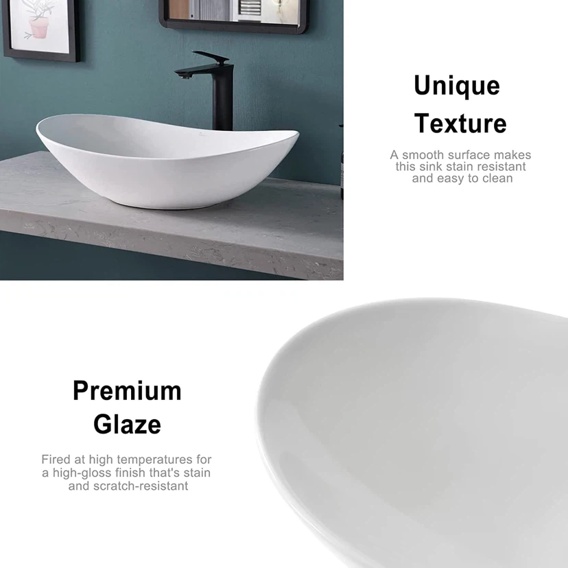 Davivy Large Oval Vessel Sink with Pop Up Drain - photo 5