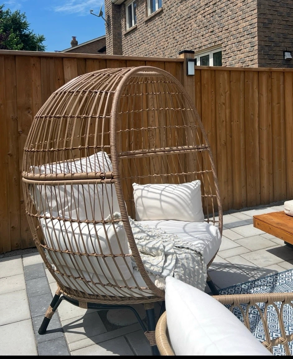 Large Wicker Egg Patio Chair - photo 3