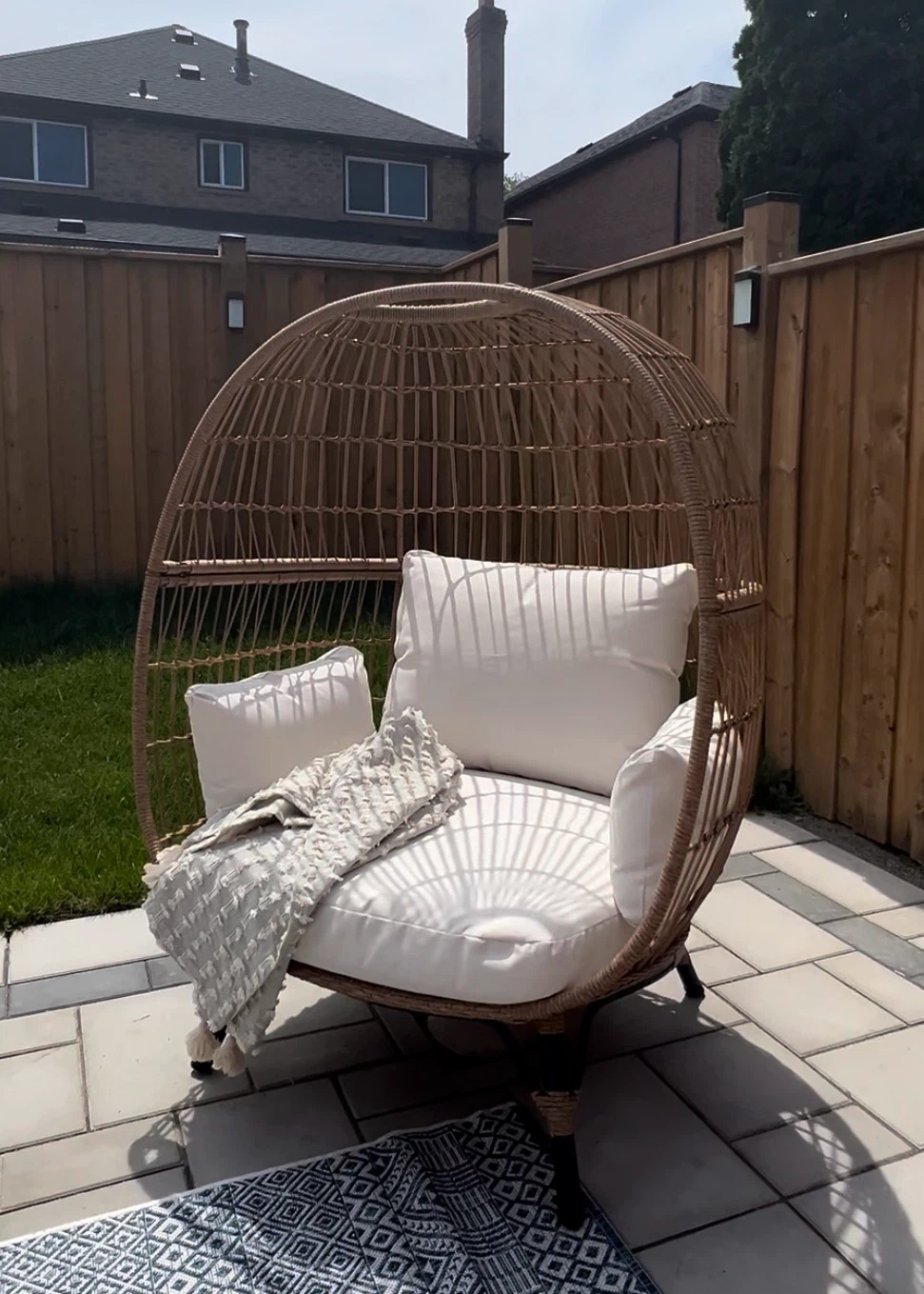 Large Wicker Egg Patio Chair - photo 4