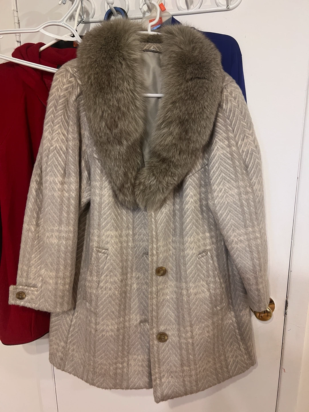 1980’s Terra Wool Mohair Coat with Fur Collar